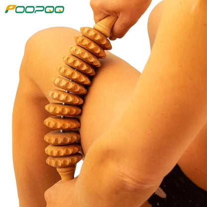 Natural Curved Wooden Body Massage Roller - Waist Thigh Cellulite