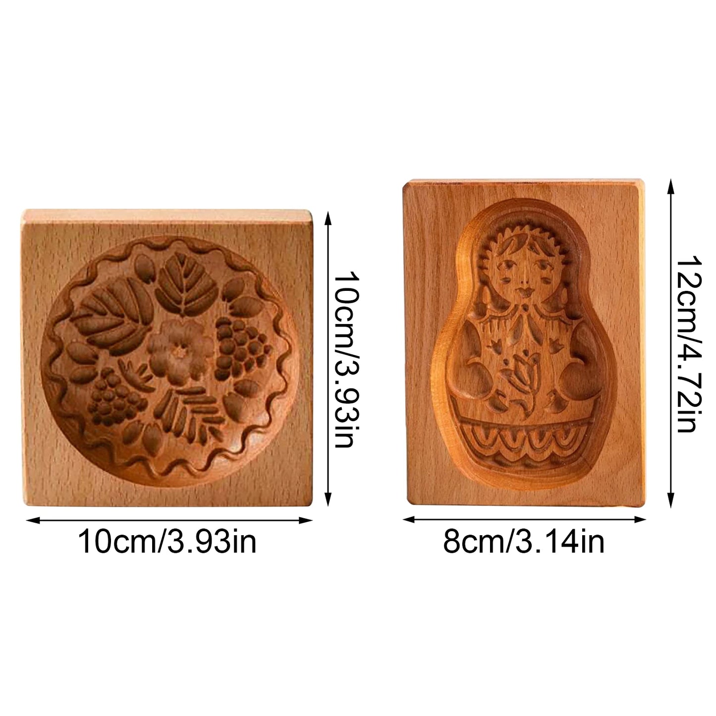 Wooden Cookie Cutter Baking Mold Press Stamps Gingerbread DIY Tool