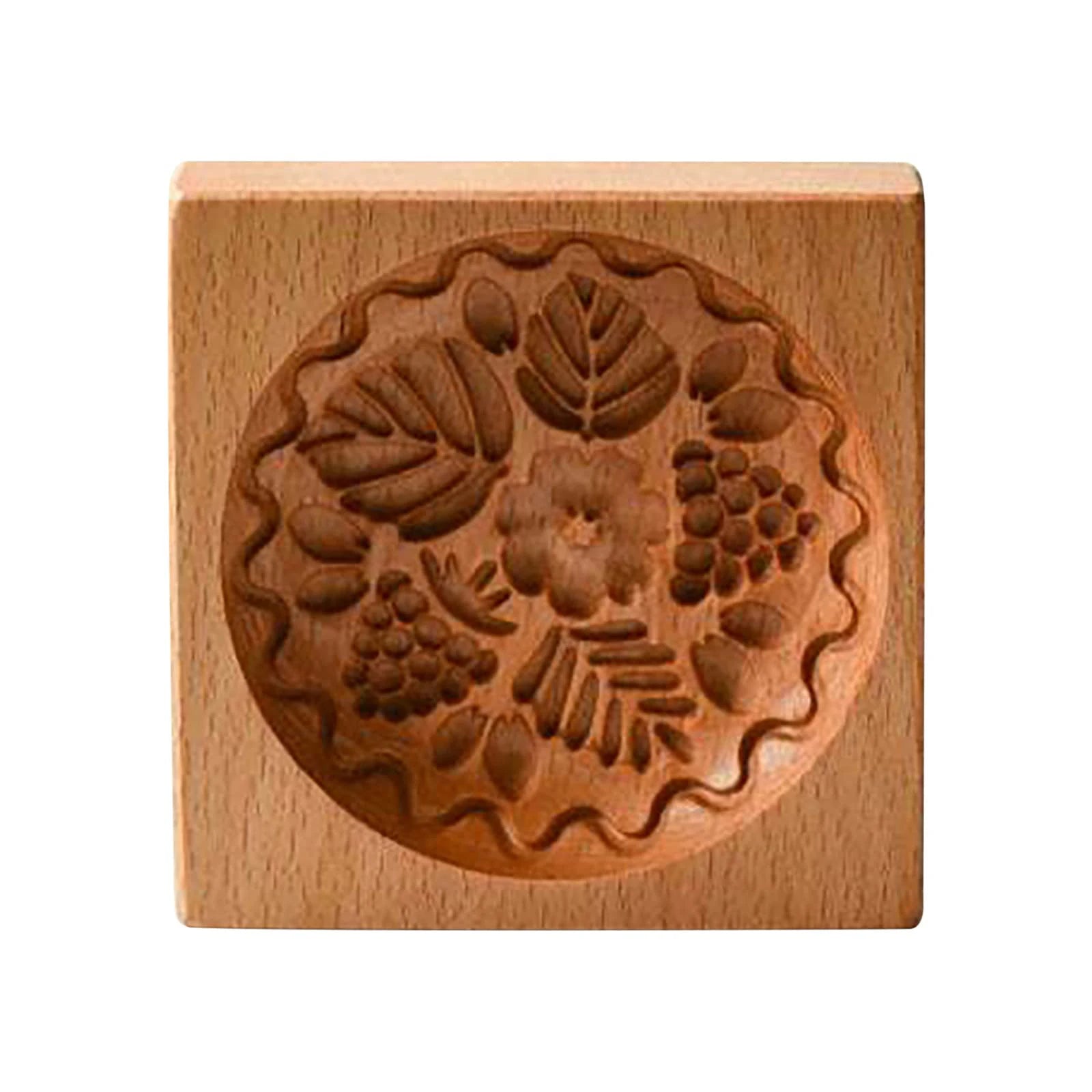 Wooden Cookie Cutter Baking Mold Press Stamps Gingerbread DIY Tool