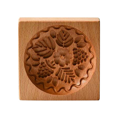 Wooden Cookie Cutter Baking Mold Press Stamps Gingerbread DIY Tool