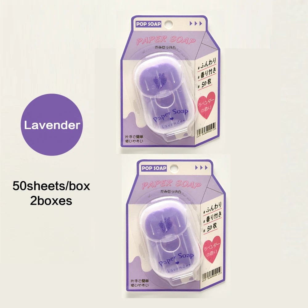 Portable Hand Soap Sheets 50ct Travel Dissolving Cleanser Wipes