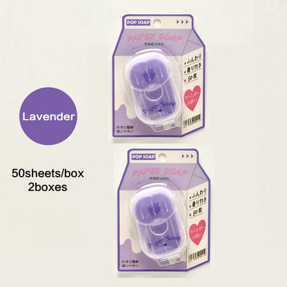 Portable Hand Soap Sheets 50ct Travel Dissolving Cleanser Wipes