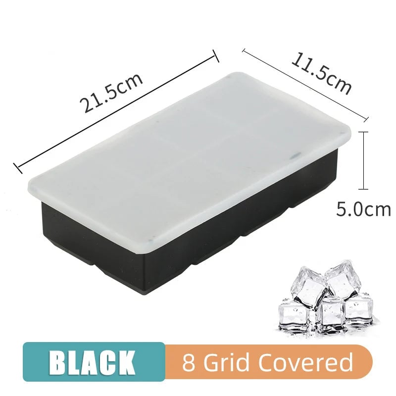 Silicone Ice Cube Maker Mold Tray with Lid - 4/6/8/15 Grid Large Ball