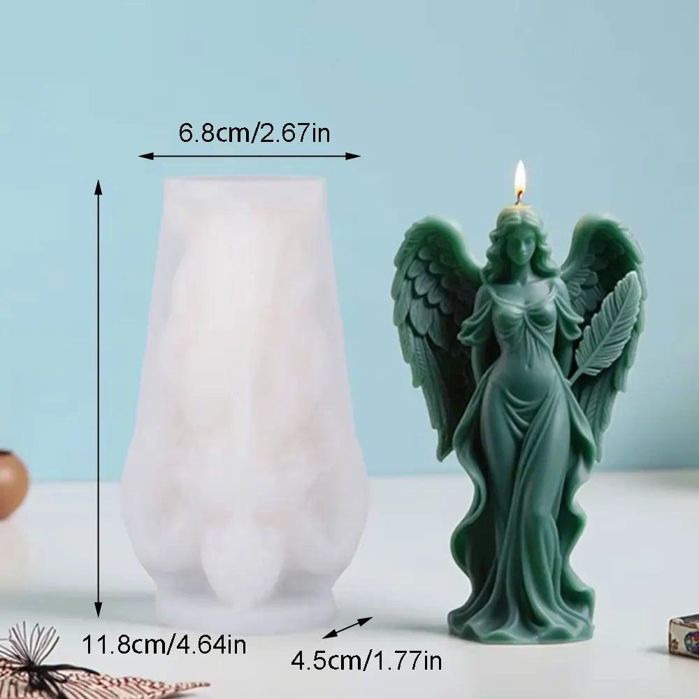 Wings Goddess Angel Silicone Candle Mould - Prayer Sculpture Resin Mold