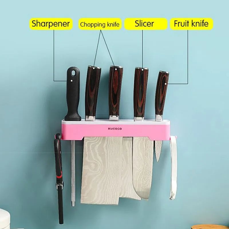 Wall Mounted Knife Holder Multifunctional Kitchen Cutlery Storage