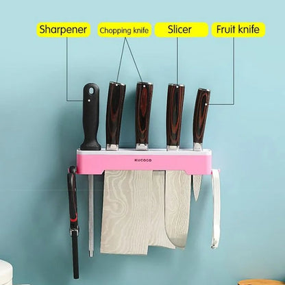 Wall Mounted Knife Holder Multifunctional Kitchen Cutlery Storage