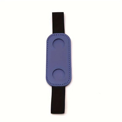 PU Leather Pen Holder Sleeve Elastic Band Clip Office Notebook