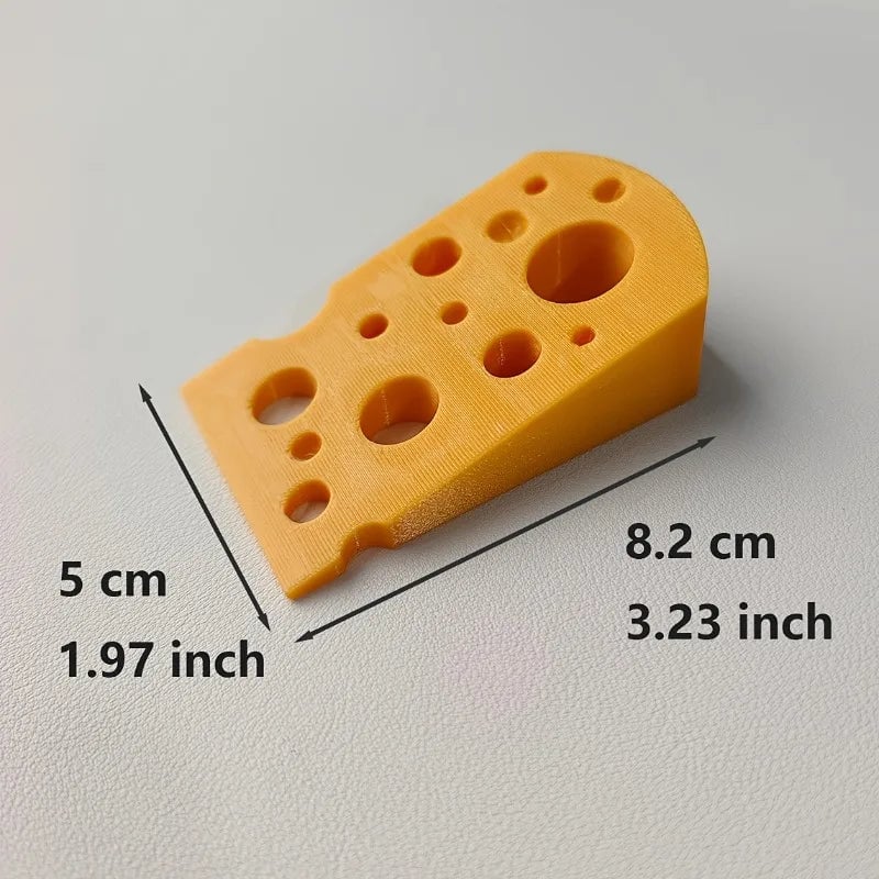 Cheese Shape Door Stopper - No Screw Under Door Safety Bumper