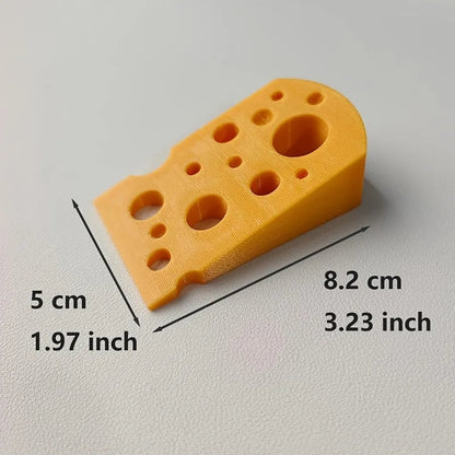 Cheese Shape Door Stopper - No Screw Under Door Safety Bumper