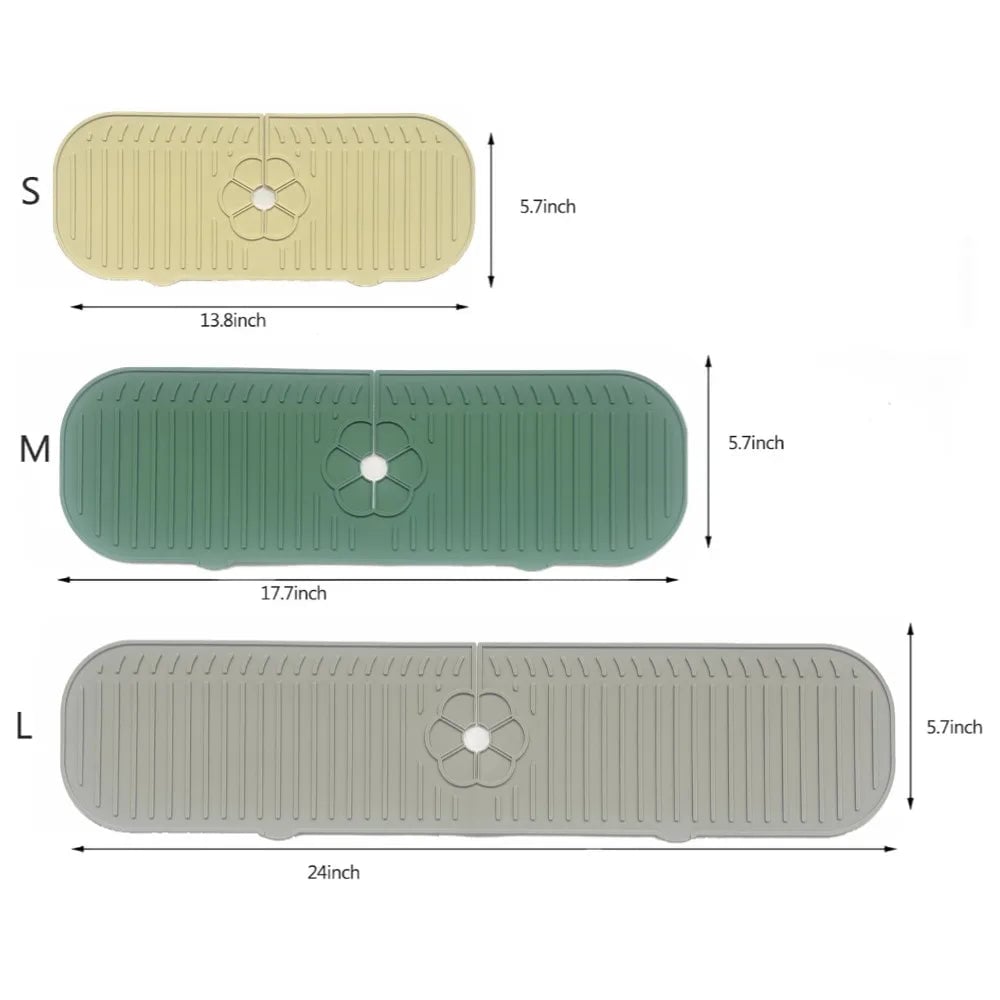 Silicone Kitchen Sink Faucet Splash Guard Mat Countertop Protector