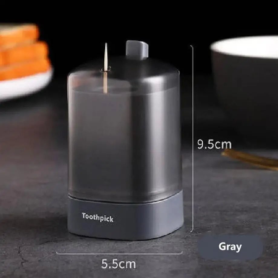 Automatic Press Toothpick Dispenser - Plastic Storage Container
