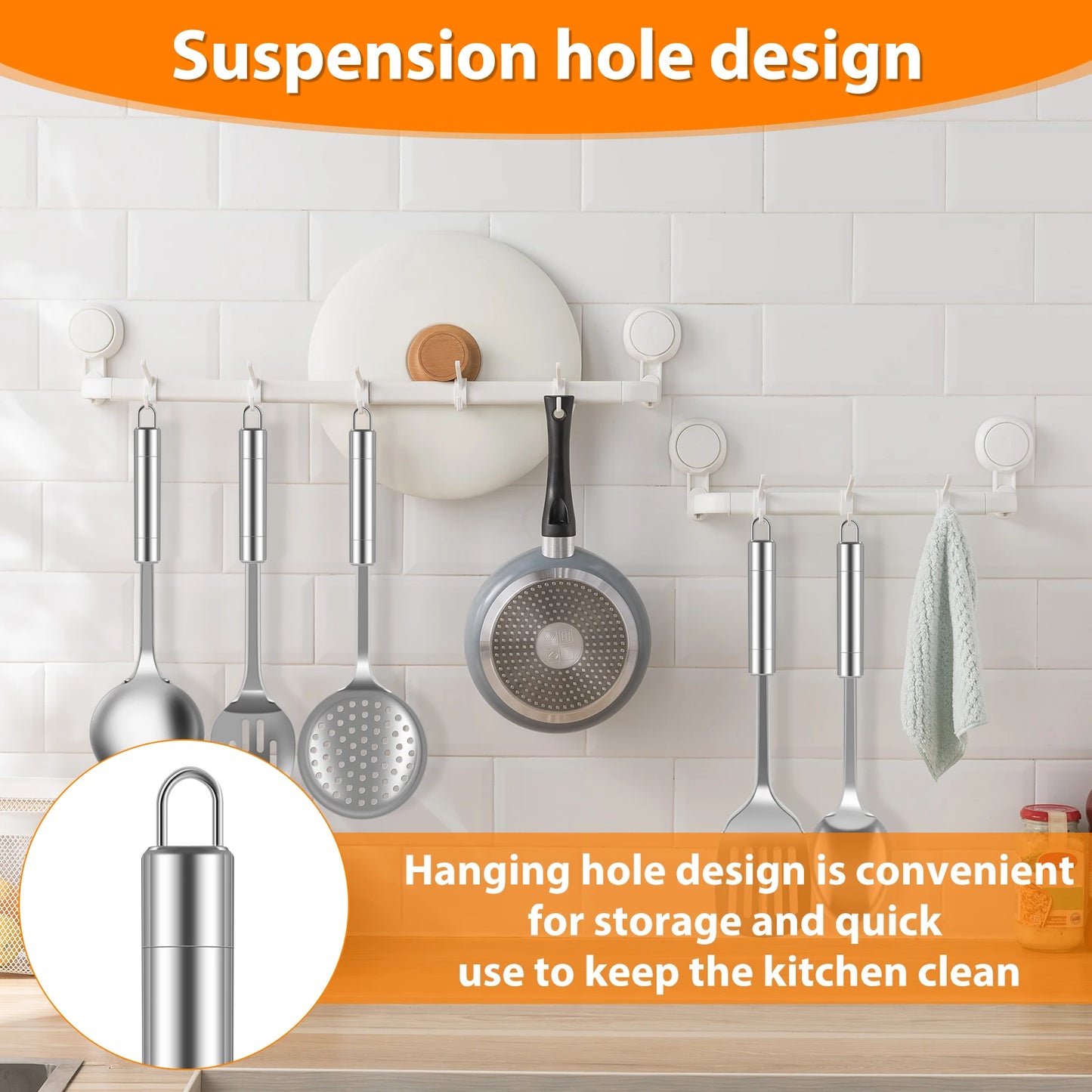 5-Piece Stainless Steel Kitchen Utensil Set - Spatula Spoon Tools