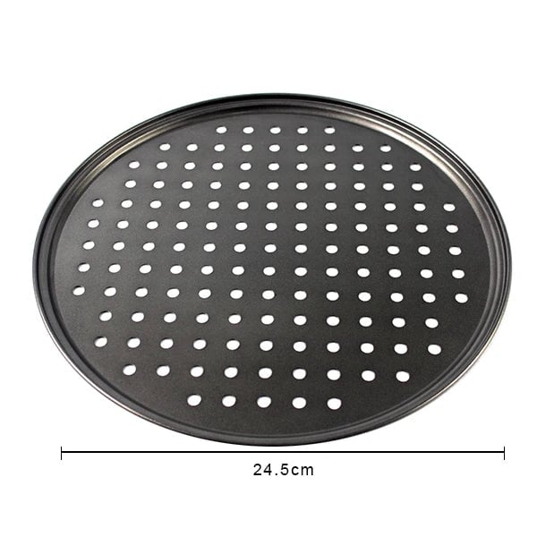Nonstick Carbon Steel Pizza Crisper Tray - Round Perforated Baking Pan