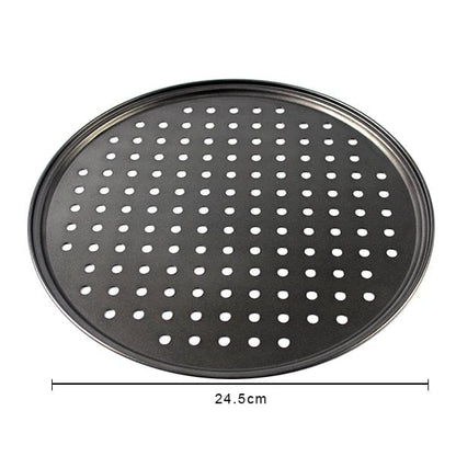 Nonstick Carbon Steel Pizza Crisper Tray - Round Perforated Baking Pan