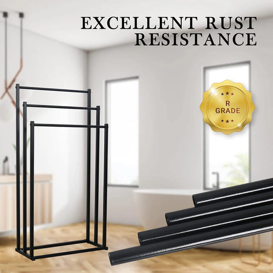 Vertical Metal Towel Rack - Non-Perforated Hanging Rod Bathroom