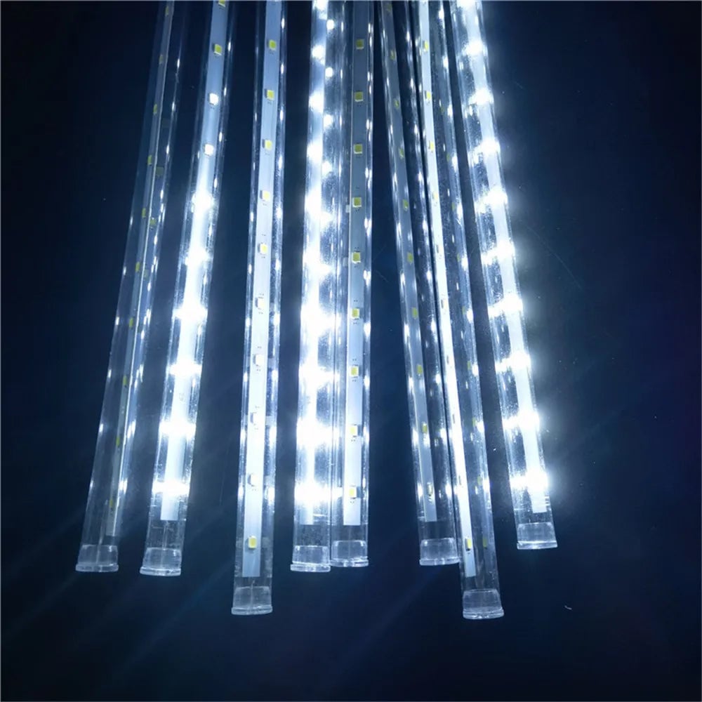 Battery Powered Meteor Shower Christmas Lights - 8 Tubes 192 LED