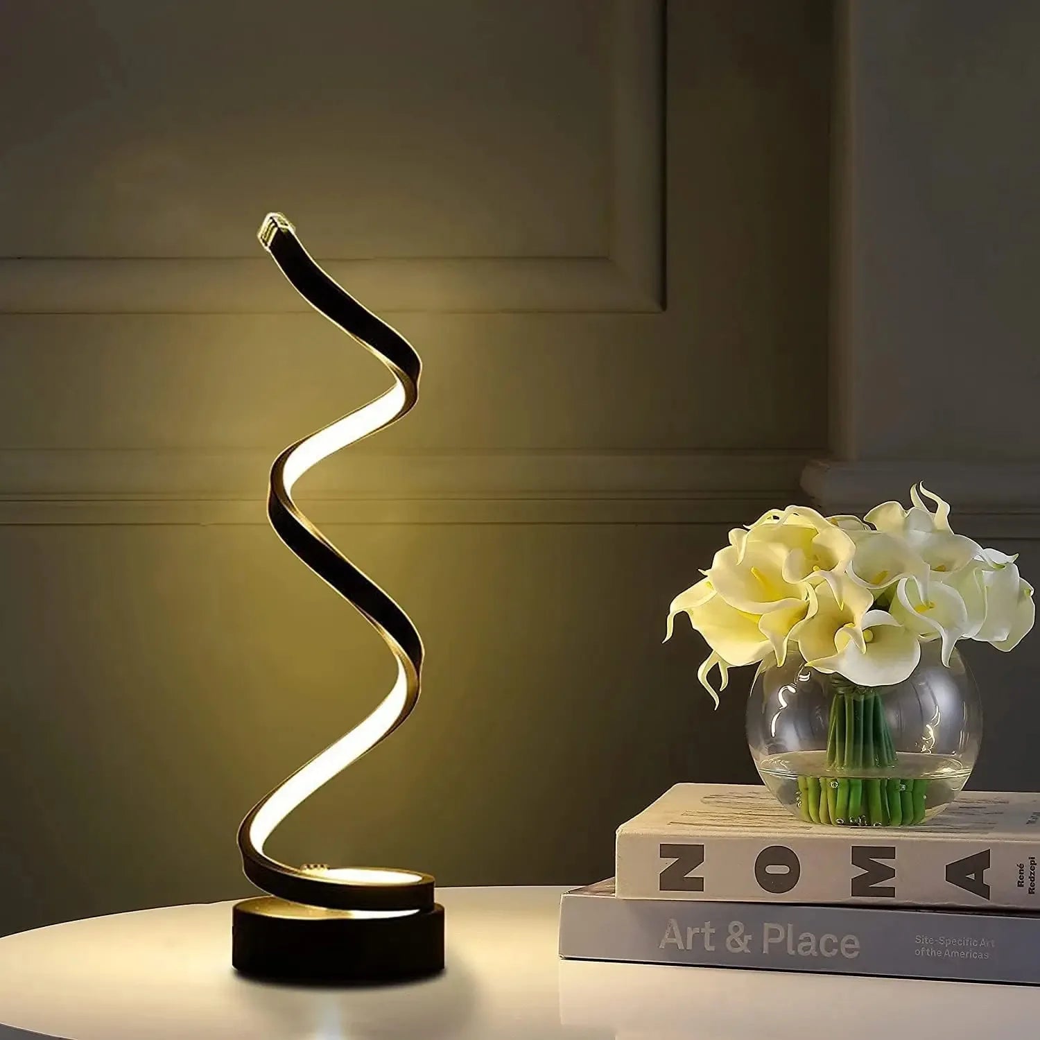 Modern Spiral Dimmable LED Table Lamp - Bedside Living Room Light