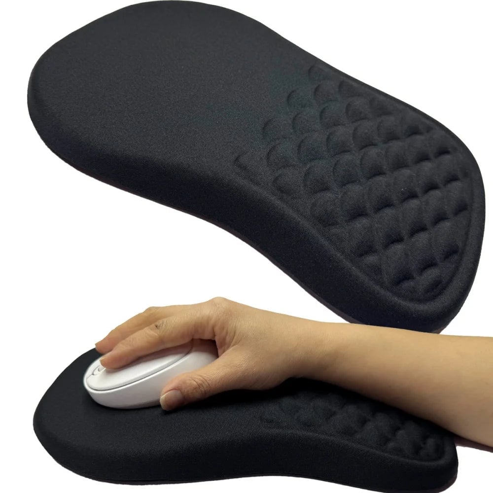 Ergonomic Memory Foam Wrist Rest Mouse Pad - Non-Slip Computer Support