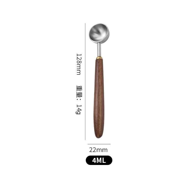 25ml Walnut Wood Handle Stainless Steel Coffee Measuring Scoop