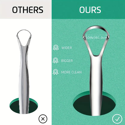 Stainless Steel Tongue Scraper - Adult Oral Care Bad Breath Remover