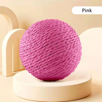 10CM Interactive Sisal Cat Scratching Ball - Teeth Cleaning Sound Toy