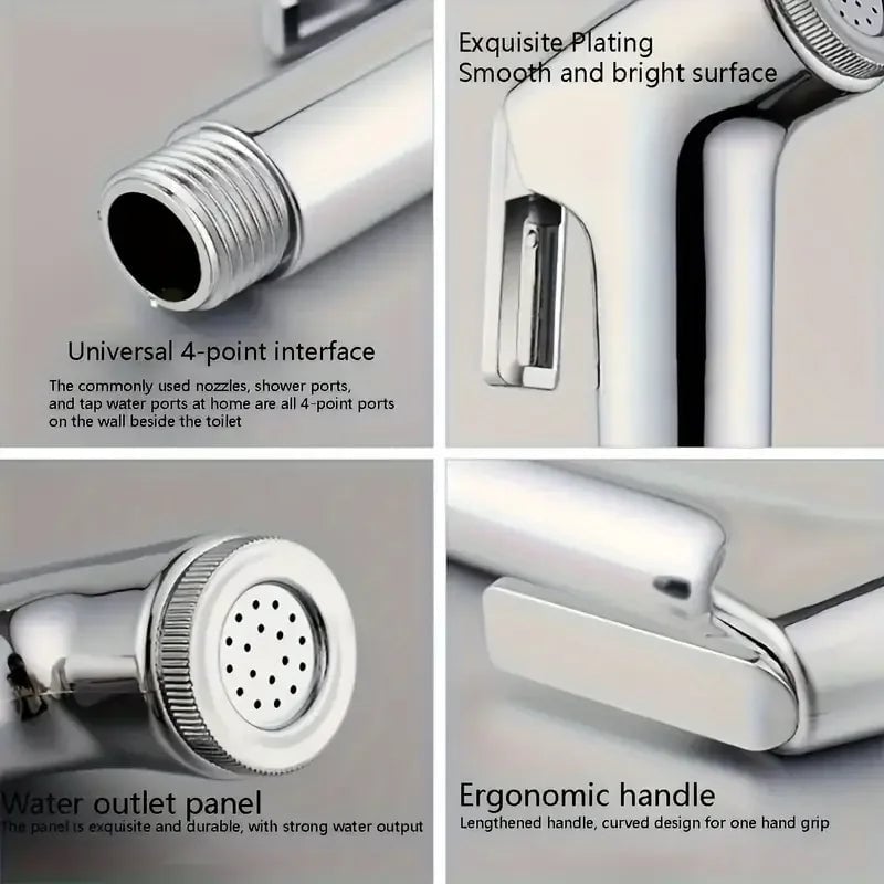 Handheld Toilet Spray Gun Bidet Attachment Booster Flusher Nozzle