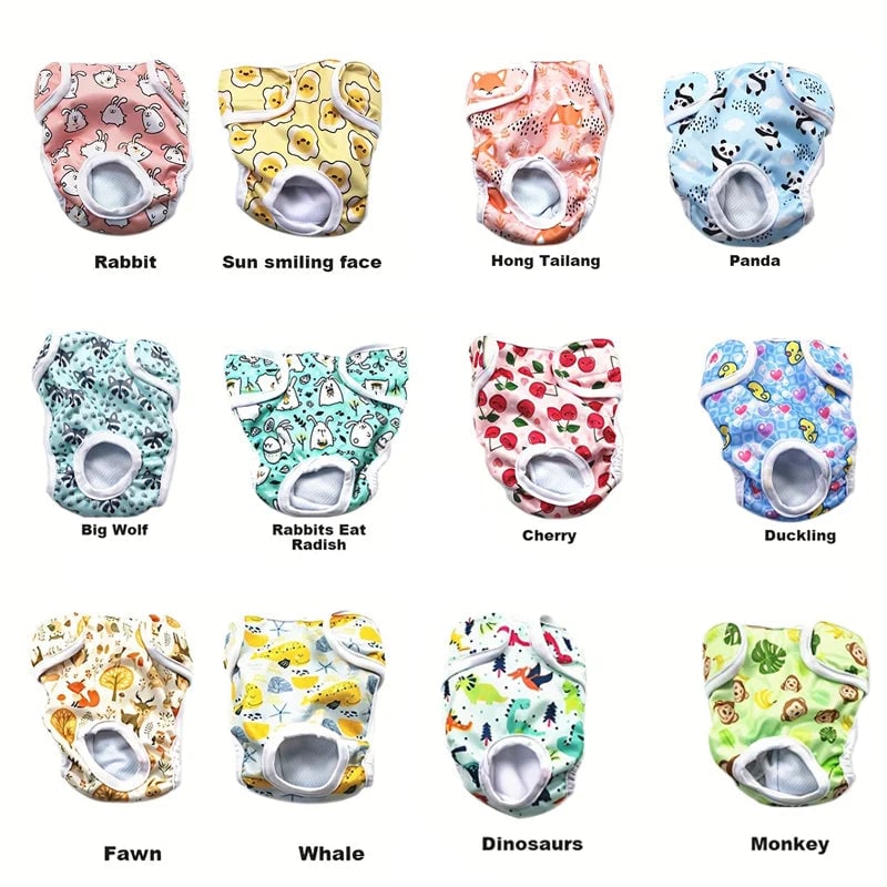 Reusable Washable Dog Diapers - Leak Proof Absorbent Pet Pants