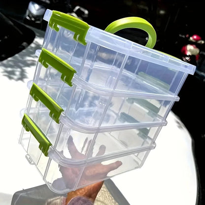Transparent Grid Building Blocks Storage Box Stackable Drawer