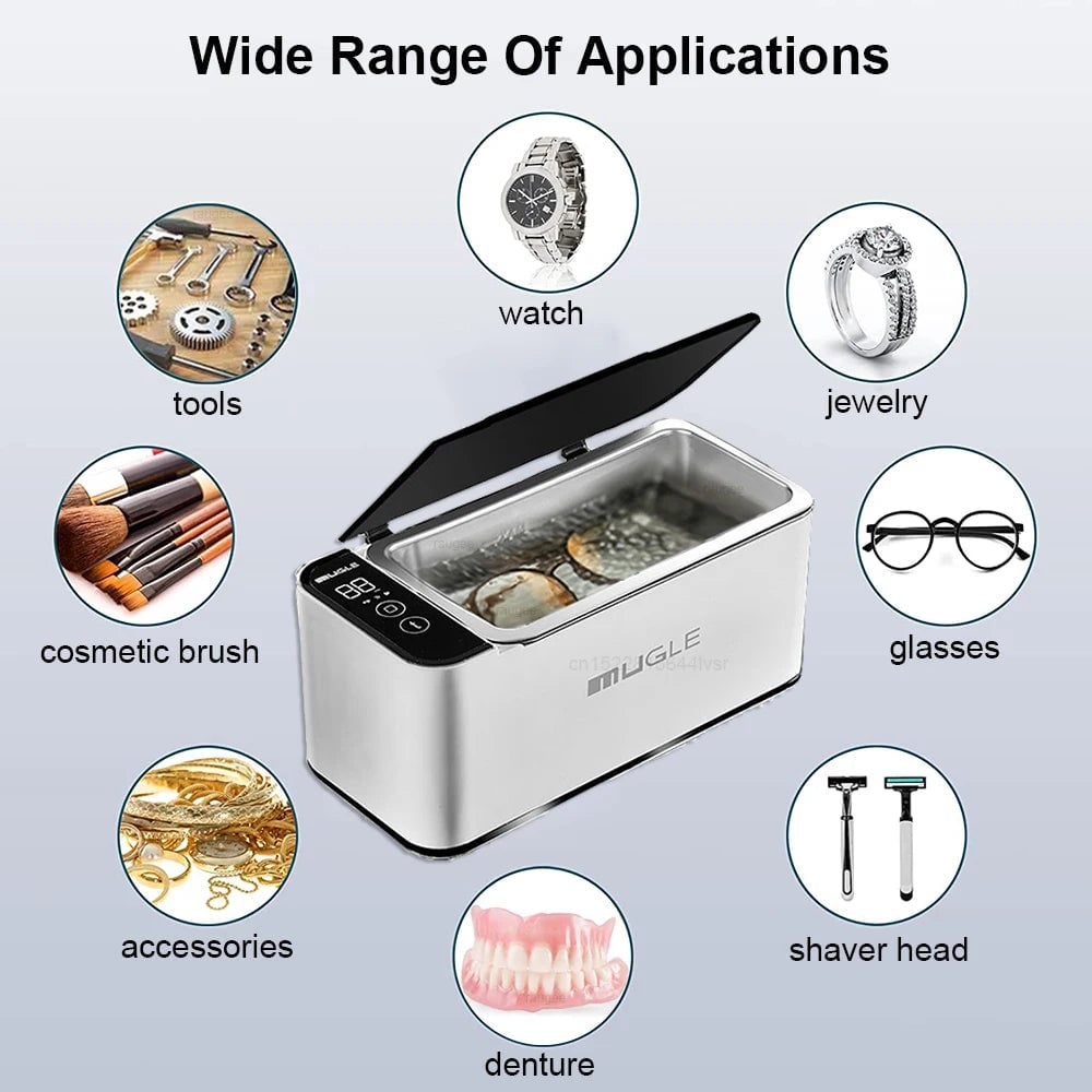 46kHZ Ultrasonic Cleaner Machine for Glasses Jewelry Eyewear