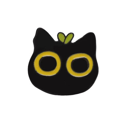 Black Cat Enamel Pin - Big Eyes Kitten Brooch Lapel Badge Jewelry