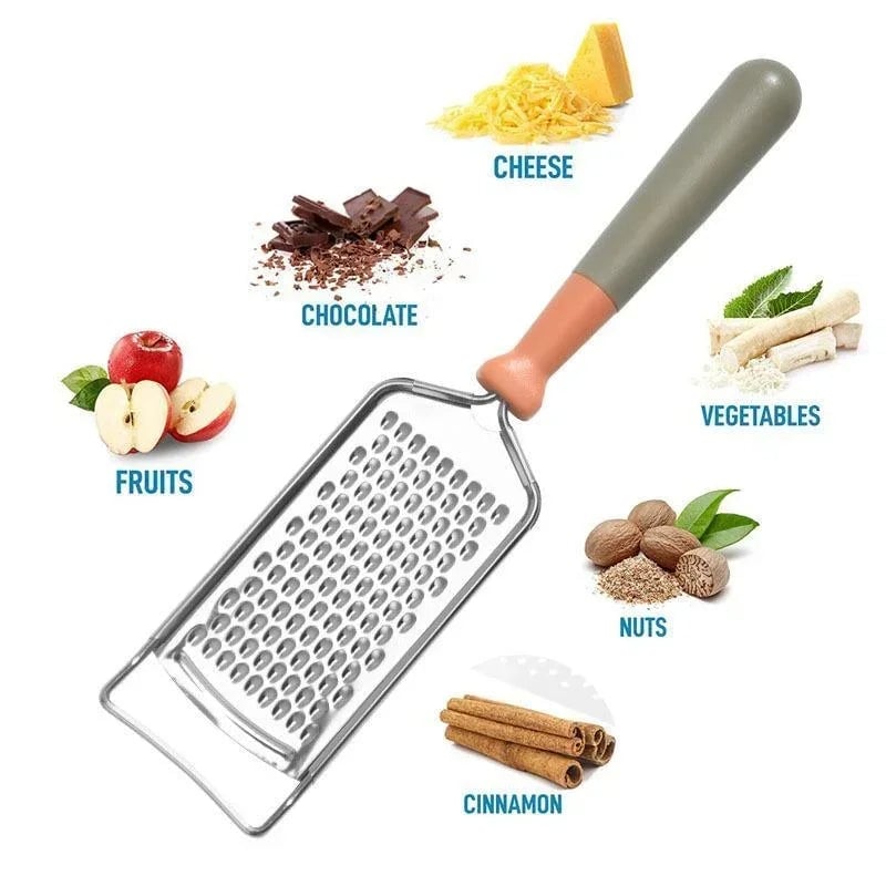 Stainless Steel Cheese Grater with Handle - Handheld Zester