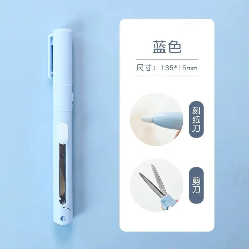 Multi-Function Folding Scissors Mini Engraving Knife Paper Trimmer