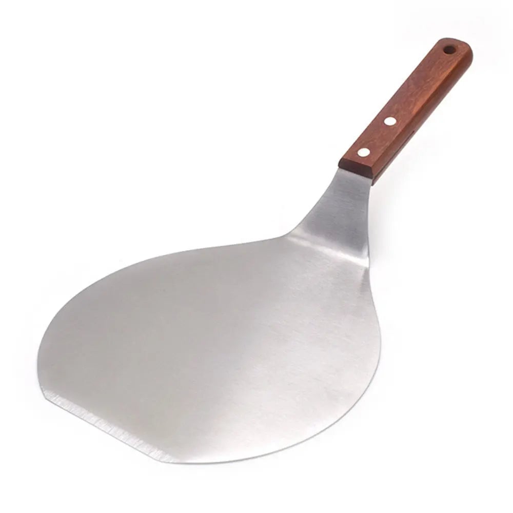 Foldable Pizza Spatula Metal Strip Wooden Handle Nonstick Tool