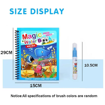 Magic Water Drawing Book Reusable Mess-Free Paint Pad Refillable Pen