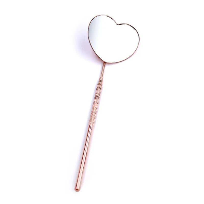 Heart Shape Stainless Steel Eyelash Extensions Checking Mirror