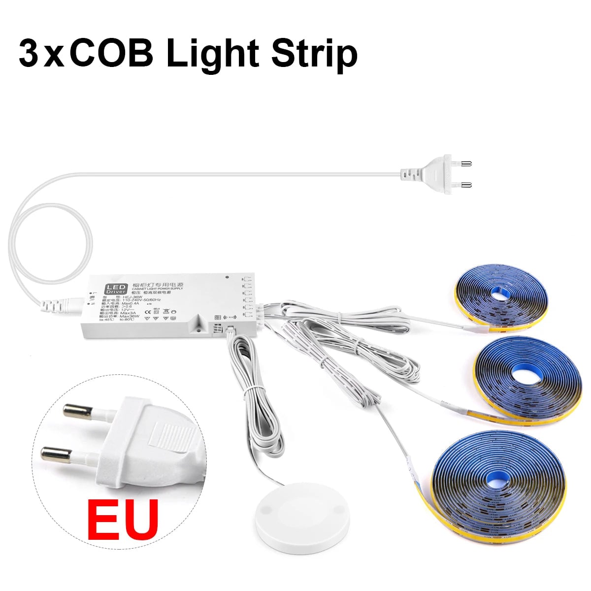320 LED COB Wall Light Touch Dimmer Switch Indoor Lamp
