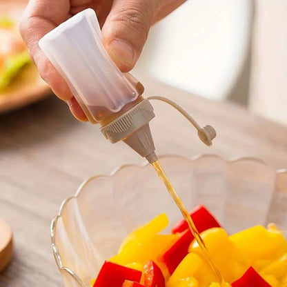 Mini Sauce Bottles Set - Portable Condiment Squeeze Bottles with Lids