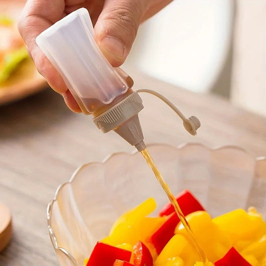 Mini Sauce Bottles Set - Portable Condiment Squeeze Bottles with Lids