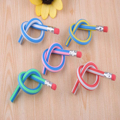 Candy Color Soft Flexible Pencils Set - 10 Pieces Standard Writing