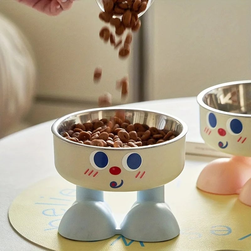 Anti-Tip Stainless Steel Pet Bowl - Elevated Non-Slip Small Dog Cat