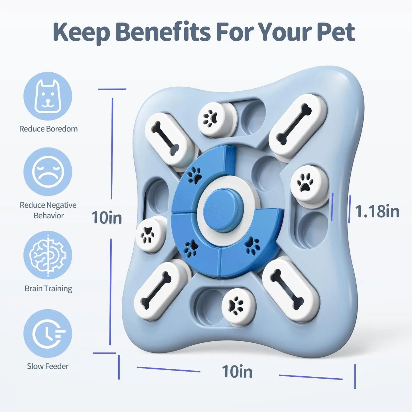 Interactive Slow Feeder Dog Bowl - IQ Puzzle NonSlip Food Dispenser