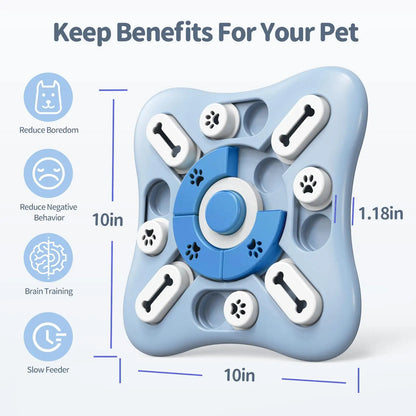 Interactive Slow Feeder Dog Bowl - IQ Puzzle NonSlip Food Dispenser