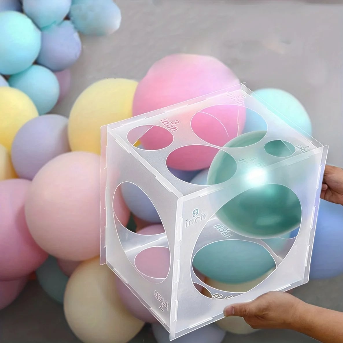 11-Hole Balloon Size Measuring Box - Flexible Holiday Wedding Party Tool