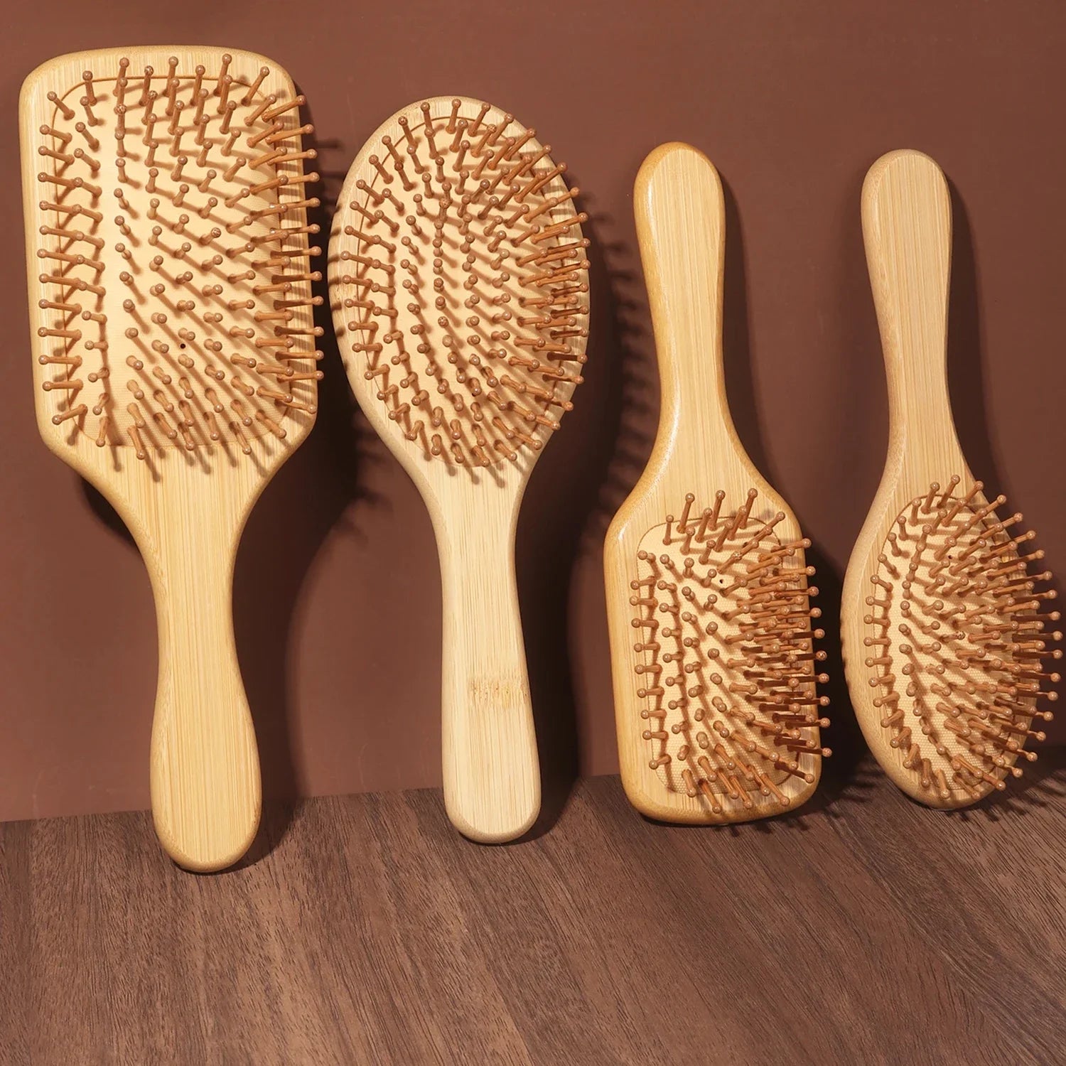 Natural Bamboo Paddle Comb Air Cushion Anti-Static Scalp Massage