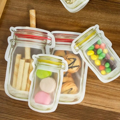 Leakproof Reusable Mason Jar Zipper Bags Multi-Size Food Storage