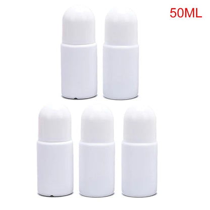 5Pcs 30/50ML Roller Bottles Set - Portable Plastic Essential Oil