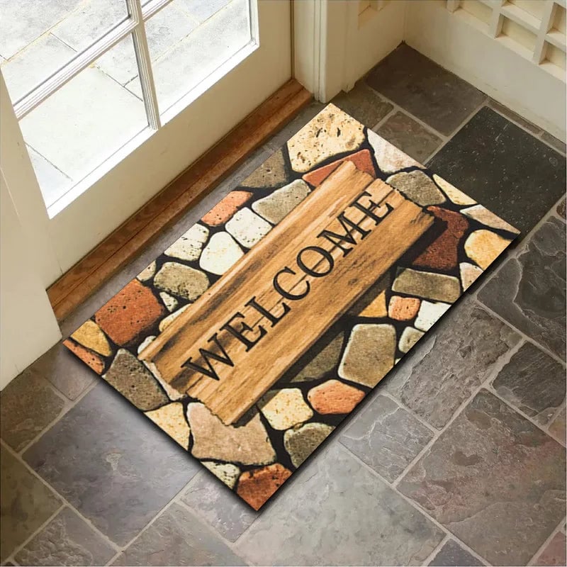 Diatom Mud Non-Slip Door Mat - Super Absorbent Geometric Bathroom Rug