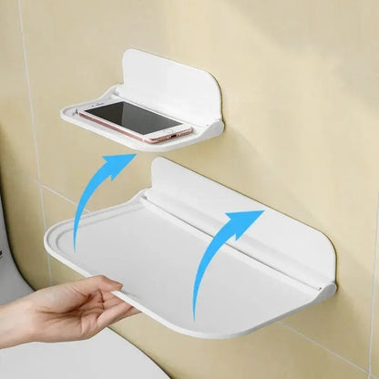 Foldable Wall Mount Shelf - Punch-Free Phone Router Storage Rack