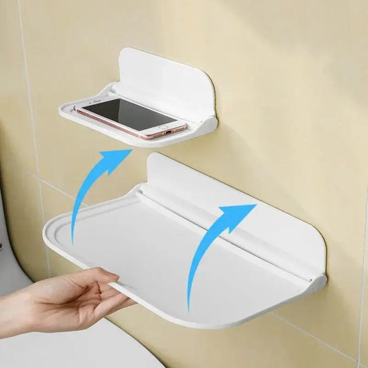 Foldable Wall Mount Shelf - Punch-Free Phone Router Storage Rack