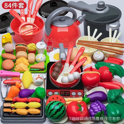 Interactive Musical Kitchen Toy Set with Cutting Tools for Kids Play